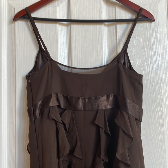 Brown Spaghetti Strap Dress with ribbon and lace details - Picture 5 of 6